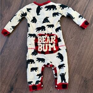 Bear Bum Kids Bodysuit - Black and Red